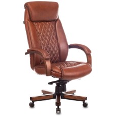 БЮРОКРАТ Кресло руководителя T-9924WALNUT светло-коричневый Leather Eichel кожа крестов. металл/дерево
