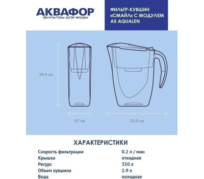 Фильтр-кувшин АКВАФОР СМАЙЛ белый