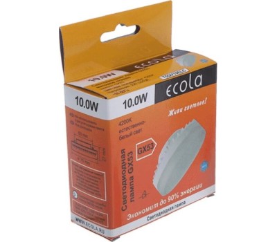 Лампа светодиодная ECOLA T5QV10ELC GX53 10,0W TABLET 220V 4200K матовая 27X75