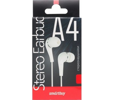 Наушники SMARTBUY (SBE-012K) A4 белый (коробка)