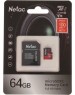 Карта памяти NETAC 64Gb MicroSD P500 Extreme Pro + SD adapter (NT02P500PRO-064G-R)