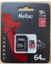Карта памяти NETAC 64Gb MicroSD P500 Extreme Pro + SD adapter (NT02P500PRO-064G-R)