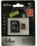 Карта памяти NETAC 64Gb MicroSD P500 Extreme Pro + SD adapter (NT02P500PRO-064G-R)