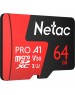 Карта памяти NETAC 64Gb MicroSD P500 Extreme Pro + SD adapter (NT02P500PRO-064G-R)