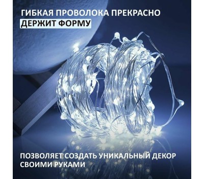 Гирлянда NEON-NIGHT (315-975) ГИРЛЯНДА РОСА 10 М, 100 LED, USB, БЕЛОЕ