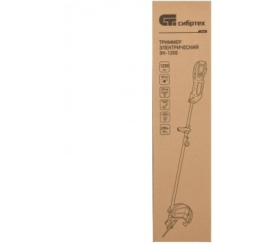 Триммер электрический СИБРТЕХ Триммер электрический ЭК-1200, 1200 Вт, 380 мм, разборная штанга, катушка, диск 96632