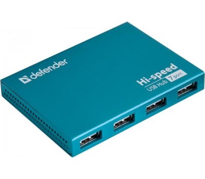 USB хаб DEFENDER (83505) Septima Slim USB2.0, 7портов,блок питания2A
