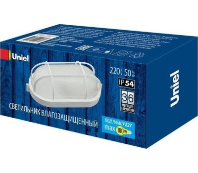 ЭЛЕКТРИКА UNIEL (UL-00006774) UWL-O02 100W/E27 IP54 WHITE Овал/Решетка