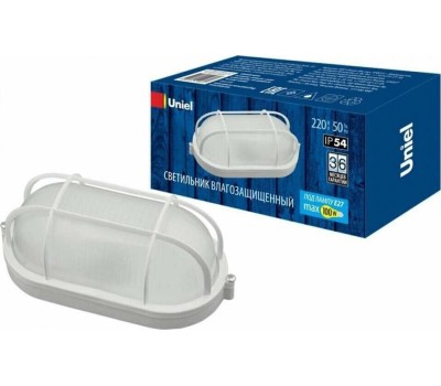 ЭЛЕКТРИКА UNIEL (UL-00006774) UWL-O02 100W/E27 IP54 WHITE Овал/Решетка