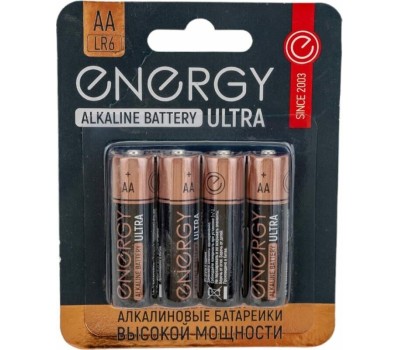 Батарейка алкалиновая ENERGY Ultra LR6/4B (АА) (104405)