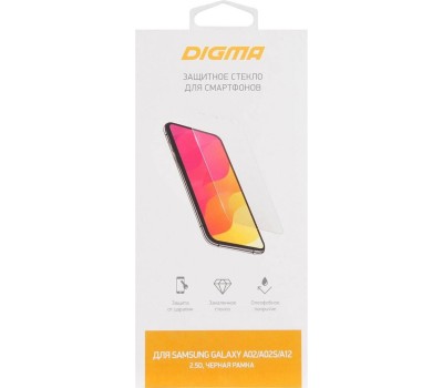 DIGMA Защитное стекло для экрана 2.5D черный Samsung Galaxy A02/A02s/A12/A03s 1шт. (DGG2SAA02A)