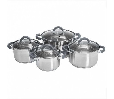 Набор посуды из нерж.стали WEBBER BE-626/8 8 пр. 2,2л, 3,0л, 4,0л, 6,6л