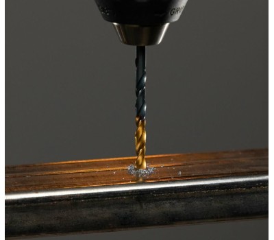 Набор сверл DENZEL Набор сверл по металлу, 1,5-6,5 мм, HSS-Tin, Golden Tip, 13 шт 72318