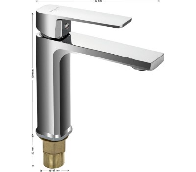 Смеситель для раковины FABIA 9734 Смеситель для раковины, квадратный корпус, цвет ХРОМ.