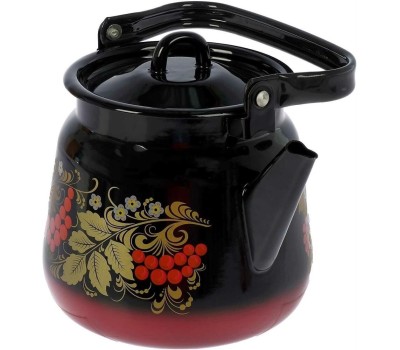 Чайник СИБИРСКИЕ ТОВАРЫ С2716.38 ,С2716.8 эмал 3,5л с рис Красно-Черный