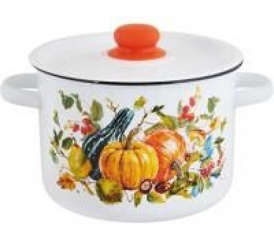 Кастрюля СТАЛЬЭМАЛЬ 1с16с/1 Помидорки эмал 2,9л черная