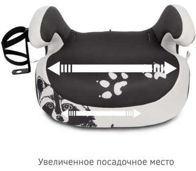 Детское автомобильное кресло SIGER KRES3996 Бустер Fix Lux гр.III, енот серый, бежевый