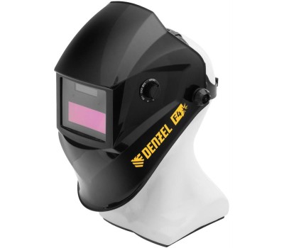 Щиток лицевой DENZEL Щиток защитный лицевой (маска сварщика) F4, см. окно 90х35, DIN4/9-13// 89715