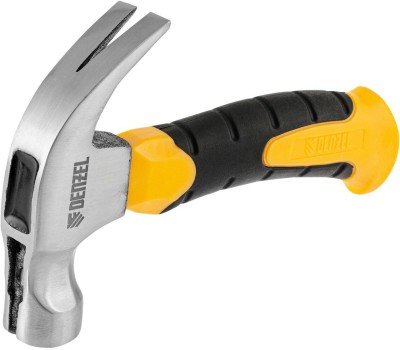 DENZEL Молоток-гвоздодер мини, боек с магнитом, фибергласовая двухкомпонентная рукоятка, 9oz, 250г// 7710443