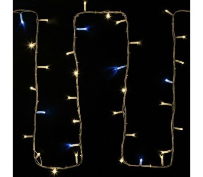 NEON-NIGHT Гирлянда светодиодная Нить 20м 200 LED ТЕПЛЫЙ БЕЛЫЙ белый каучук IP67 эффект мерцания 24В соединяется нужен транс-ор 531-100/531-311/531-312