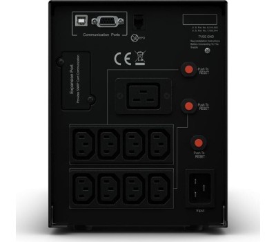 ИБП CYBERPOWER ИБП PR2200ELCDSL {Line-Interactive, Tower, 2200VA/1980W USB/RS-232/EPO/SNMPslot (8 С13, 1 C19) 12В/9 Ач х 4}