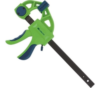 Струбцина СИБРТЕХ Струбцина F-образная, быстрозажимная, 200 х 70 х 420 мм, пластиковый корпус, фиксатор, двухкомпонентная рукоятка 20564