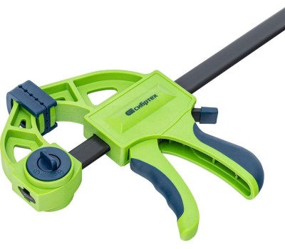 Струбцина СИБРТЕХ Струбцина F-образная, быстрозажимная, 200 х 70 х 420 мм, пластиковый корпус, фиксатор, двухкомпонентная рукоятка 20564