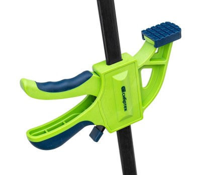 Струбцина СИБРТЕХ Струбцина F-образная, быстрозажимная, 200 х 70 х 420 мм, пластиковый корпус, фиксатор, двухкомпонентная рукоятка 20564