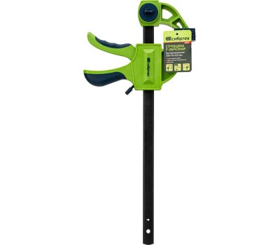 Струбцина СИБРТЕХ Струбцина F-образная, быстрозажимная, 200 х 70 х 420 мм, пластиковый корпус, фиксатор, двухкомпонентная рукоятка 20564