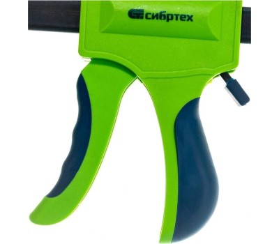 Струбцина СИБРТЕХ Струбцина F-образная, быстрозажимная, 200 х 70 х 420 мм, пластиковый корпус, фиксатор, двухкомпонентная рукоятка 20564