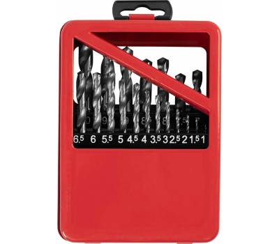 Набор сверл MATRIX Набор сверл по металлу, 1-10 мм (через 0.5 мм) HSS 19 шт, металлическая коробка, цилиндрический хвостовик 72388