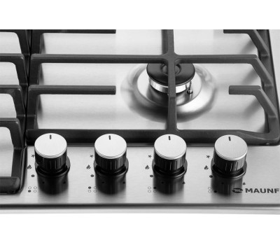 Варочная панель газовая MAUNFELD Газовая варочная панель EGHS.64.6CS/G, 4 конфорки, нержавеющая сталь, серебристый