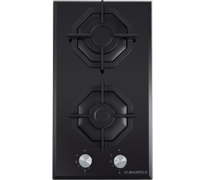 Варочная панель газовая MAUNFELD Газовая варочная панель EGHG.32.2CB/G, 2 конфорки, закаленное стекло, черный