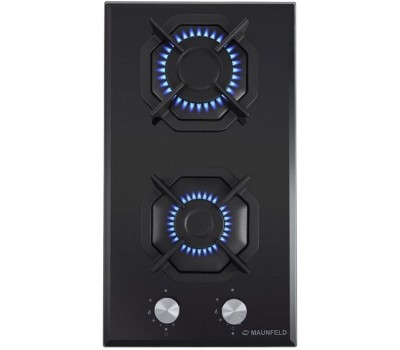 Варочная панель газовая MAUNFELD Газовая варочная панель EGHG.32.2CB/G, 2 конфорки, закаленное стекло, черный