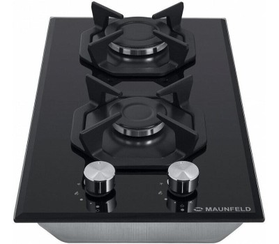 Варочная панель газовая MAUNFELD Газовая варочная панель EGHG.32.2CB/G, 2 конфорки, закаленное стекло, черный