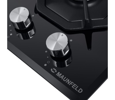 Варочная панель газовая MAUNFELD Газовая варочная панель EGHG.32.2CB/G, 2 конфорки, закаленное стекло, черный