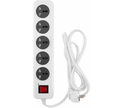BURO Сетевой фильтр 500UNH-5-WG, 5м, белый/серый