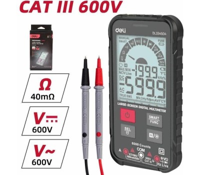 DELI Многофункциональный цифровой мультиметр DL334504