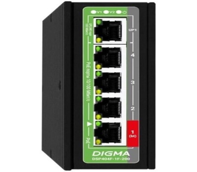 Коммутатор DIGMA Коммутатор DSP404F-1F-200, неуправляемый