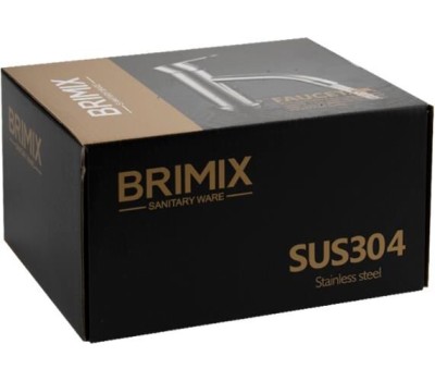 BRIMIX - Смеситель в ванную, короткий излив, шаровый, из нержавеющей стали марка 304, цвет САТИН . 9394