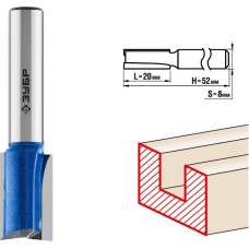 Фреза ЗУБР 28755-12-19 12X19мм, хвостовик 8мм, фреза пазовая прямая с нижними подрезателями