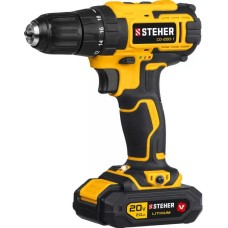 Дрель STEHER CD-200-1 20В, 1 АКБ (2Ач), в кейсе, дрель-шуруповерт