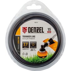Леска для триммера DENZEL Леска для триммера двухкомпонентная звезда, 2,7мм х 15м, блистер EXTRA CORD 96218
