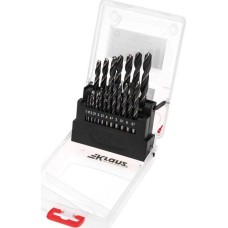 Сверло KRANZ (KR-91-0636) Набор сверл по металлу, 1-10мм (через 0,5мм), HSS 4241, шестигранный хвостовик, 19 шт.