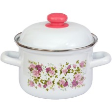 Кастрюля ЛЫСЬВА 16084АП2 Китайская роза эмал 1,5л