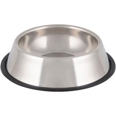 РЫЖИЙ КОТ Миска для животных с антискользящим дном, нержавеющая сталь, резина, 18 см, 380 мл (106767)