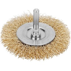 Щетка MATRIX Щетка для дрели, 60 мм, плоская со шпилькой, латунированная витая проволока//