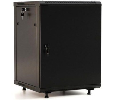 HYPERLINE Шкаф коммутационный TWB-FC-2266-SR-RAL9004 настенный, стальная передняя дверь, 22U, 600x1098x600 мм