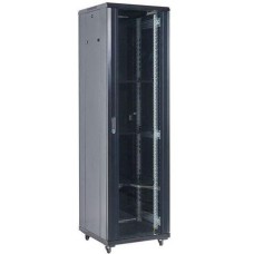 REXANT Шкаф коммутационный 04-4266-212 напольный, стеклянная передняя дверь, 42U, 600x2054x600 мм