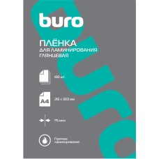 BURO Пленка для ламинирования 75мкм A4 (100шт) глянцевая 216x303мм